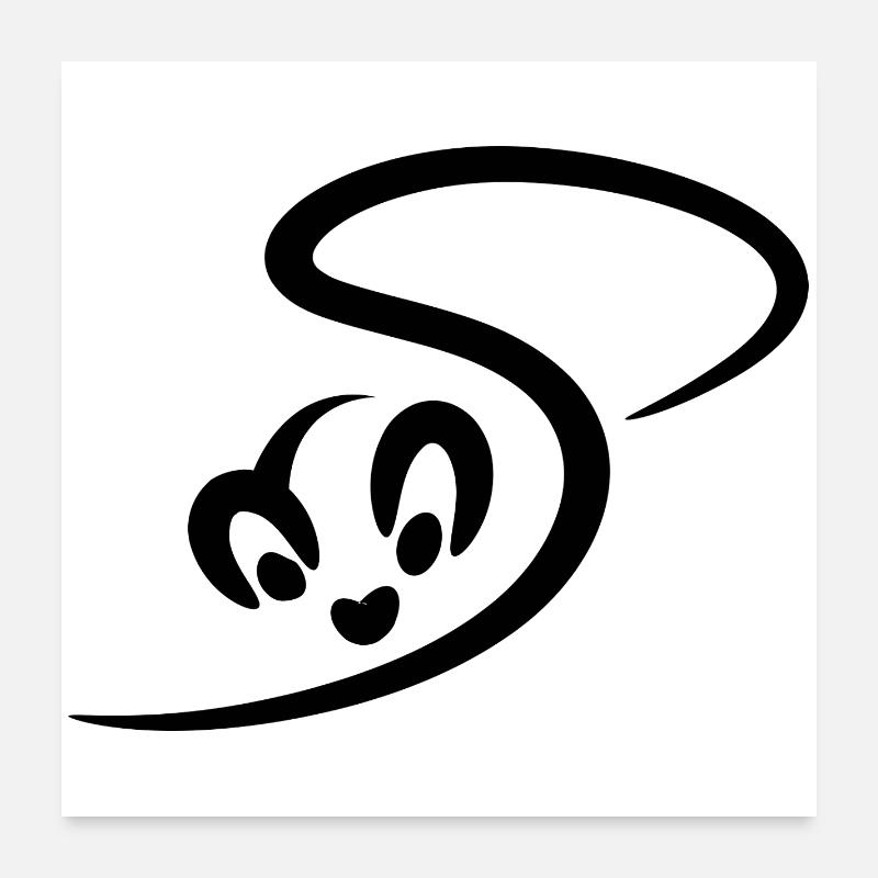 Beautiful stylized white stoat Poster 24" x 24" (60x60 cm)