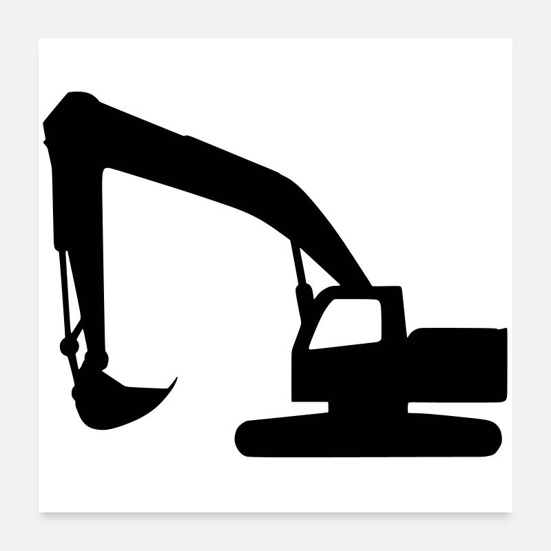 Excavator Power – Construction Life Poster 24" x 24" (60x60 cm)