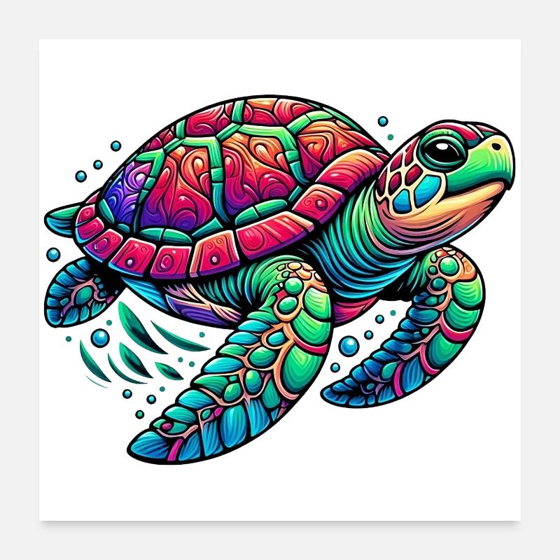 Tortue Poster 60 x 60 cm