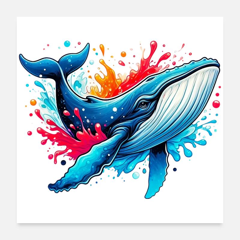 Whale Poster 24" x 24" (60x60 cm)
