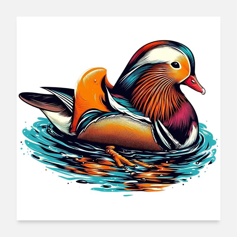 Mandarin duck Poster 24" x 24" (60x60 cm)