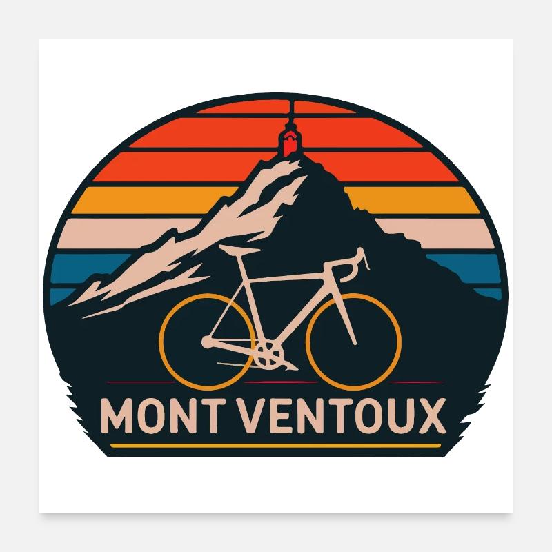 Mont Ventoux avec vélo Poster 60 x 60 cm