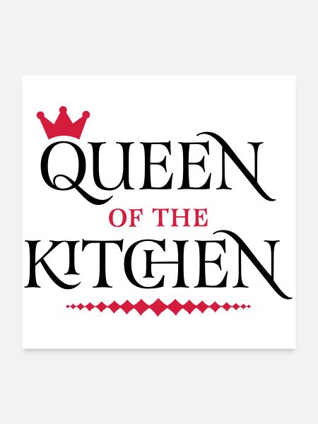 Reine de la cuisine - Poster 60 x 60 cm - blanc - Devant