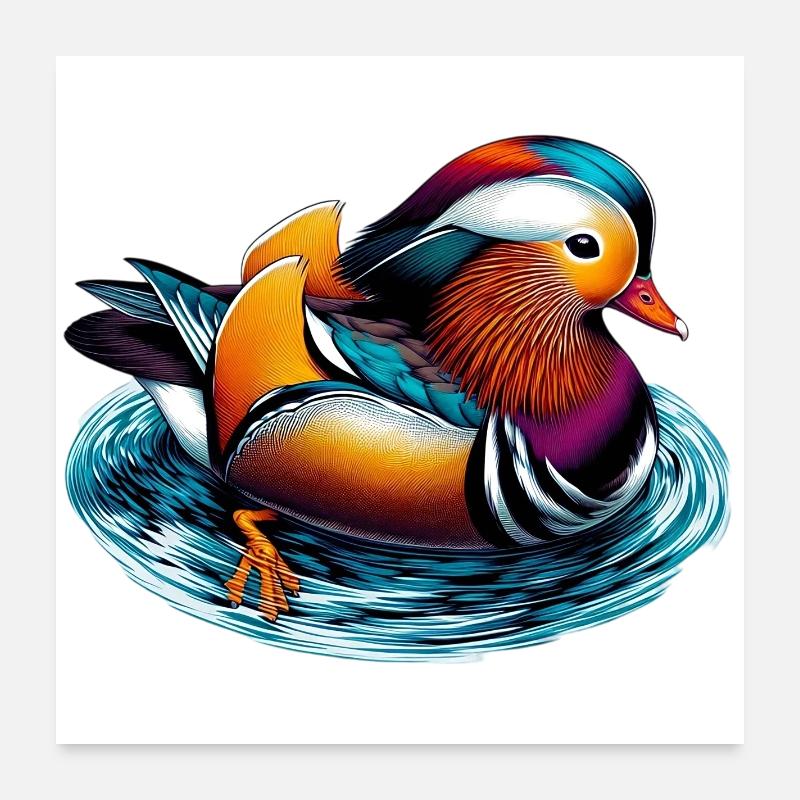 Mandarin duck Poster 24" x 24" (60x60 cm)