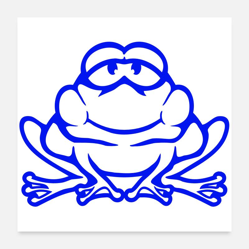 Frog Toad Smiles Funny Comic Happy Cute Poster 24" x 24" (60x60 cm)