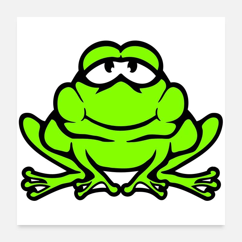 Frog Toad Smiles Funny Comic Happy Cool Poster 24" x 24" (60x60 cm)