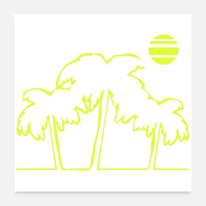 Palmen Strand Insel Poster 60x60 cm