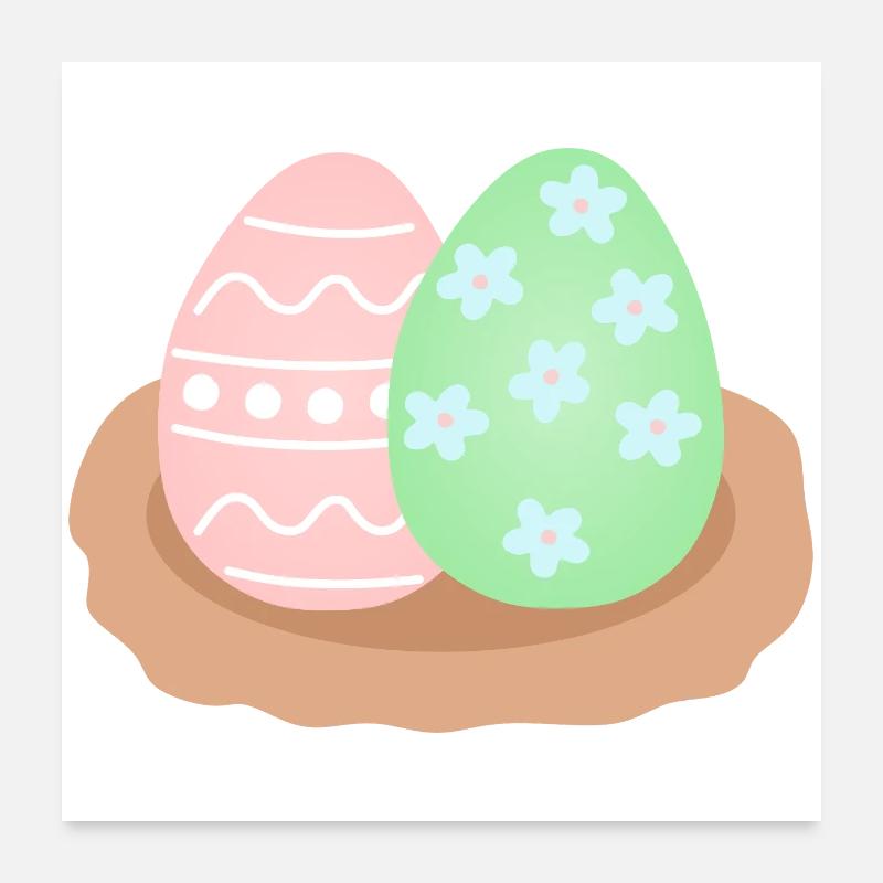 Pastel Easter Egg Duo in Nest Poster 24" x 24" (60x60 cm)