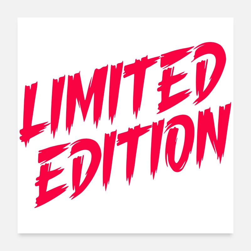 Limited Edition Neon Brush Text Poster 24" x 24" (60x60 cm)