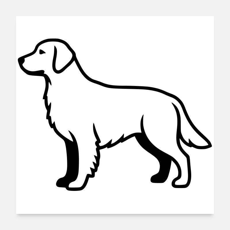 Labrador Retriever Hund Umriss Poster 60x60 cm