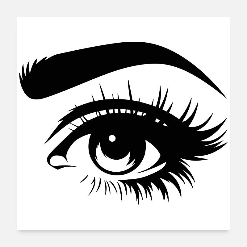 Monochrome Eye Silhouette Poster 24" x 24" (60x60 cm)
