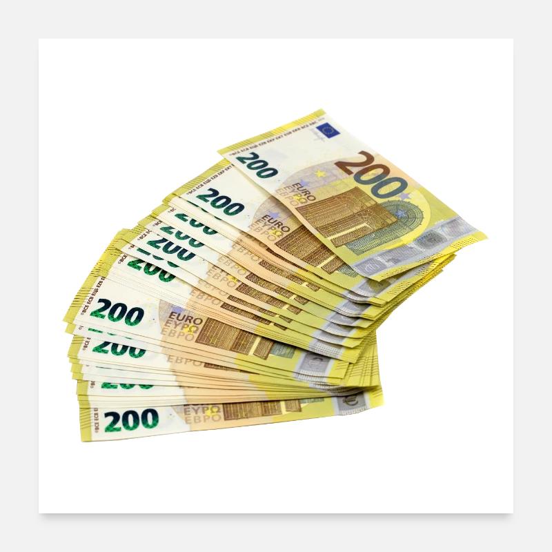 Conception noble des billets en euros - Poster 60 x 60 cm - blanc