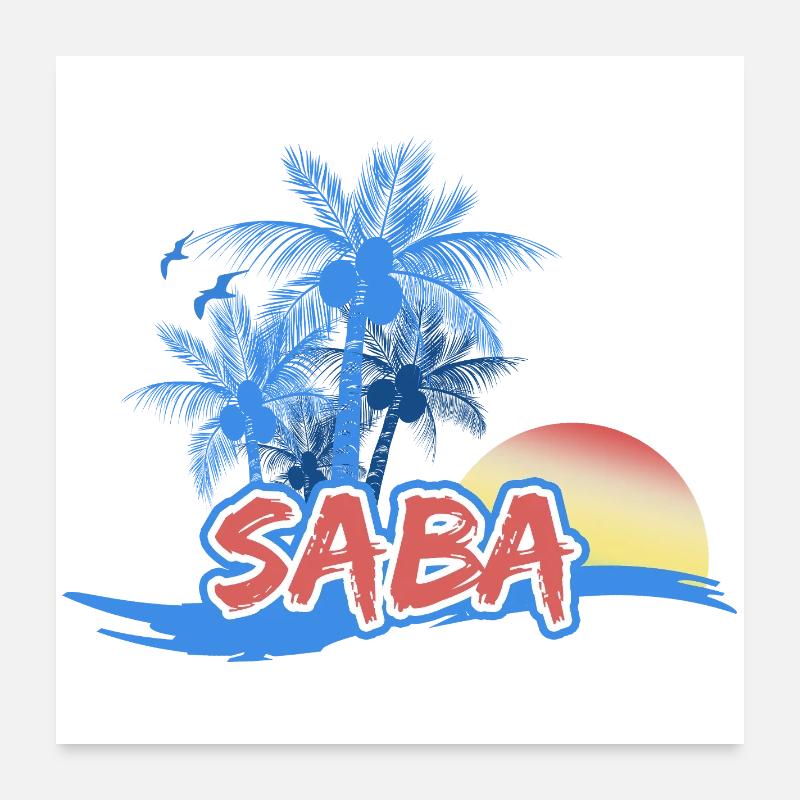 Saba comme plage Poster 60 x 60 cm