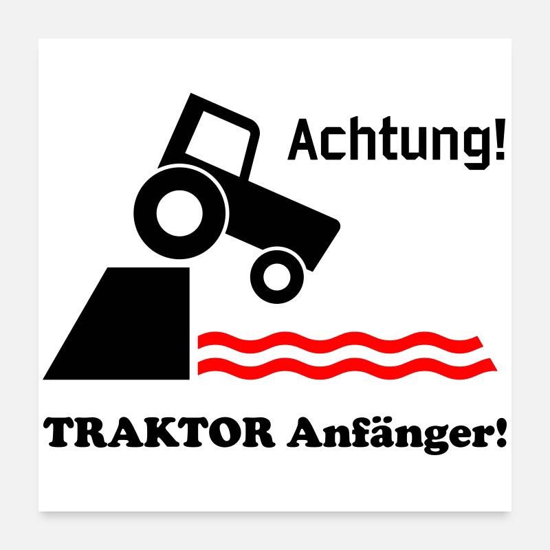 Débutants en tracteurs Poster 60 x 60 cm