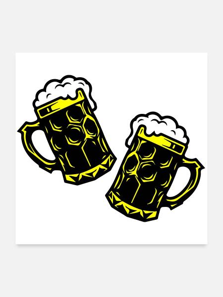 Beer Mug Beer Icon - Poster 24" x 24" (60x60 cm) - white - Front