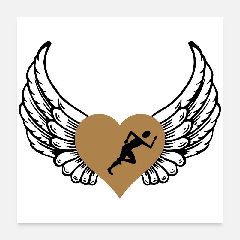 Joggers en coeur Poster 60 x 60 cm