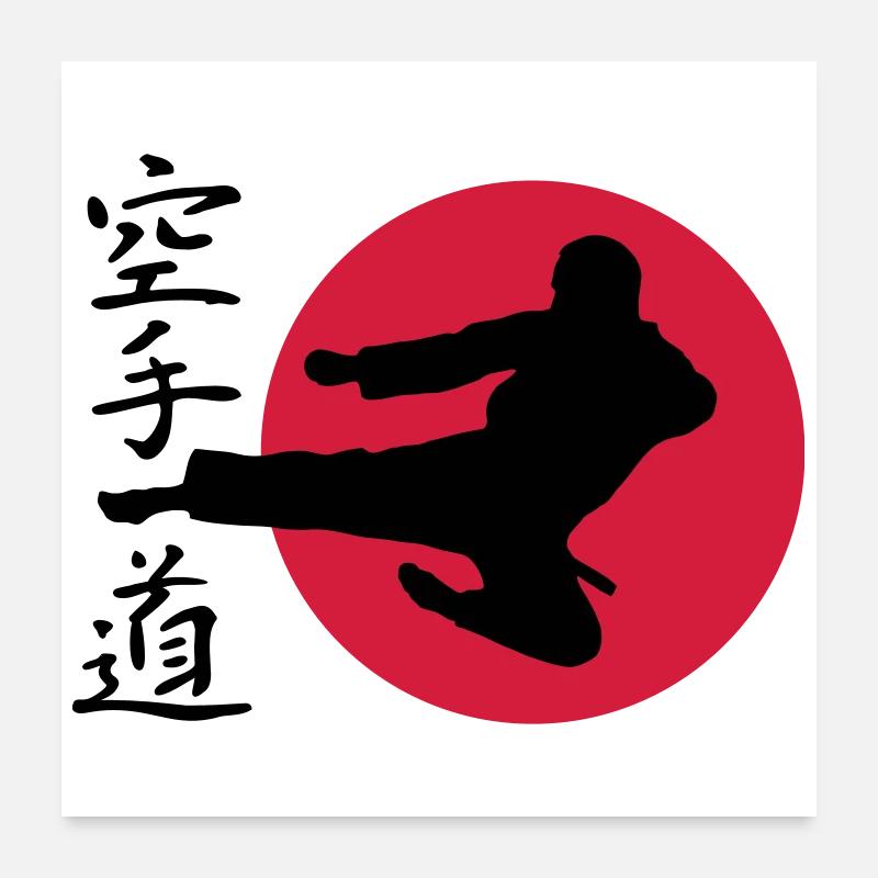 Karate Yokotobigeri Poster 60x60 cm