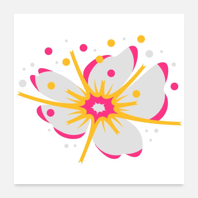 A fleur de cerisier avec du pollen Poster 60 x 60 cm