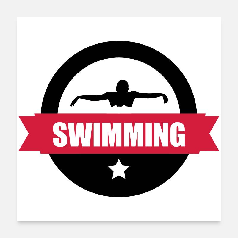 Swimming Poster 60 x 60 cm