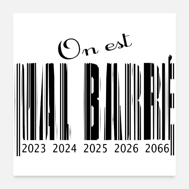 Schlecht durchgestrichener Barcode Poster 60x60 cm