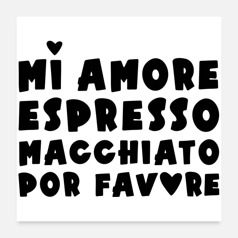 Espresso Macchiato - Poster 60x60 cm - Weiß