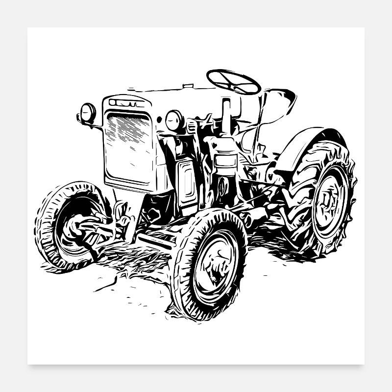 Grüner Traktor Klassiker Poster 60x60 cm