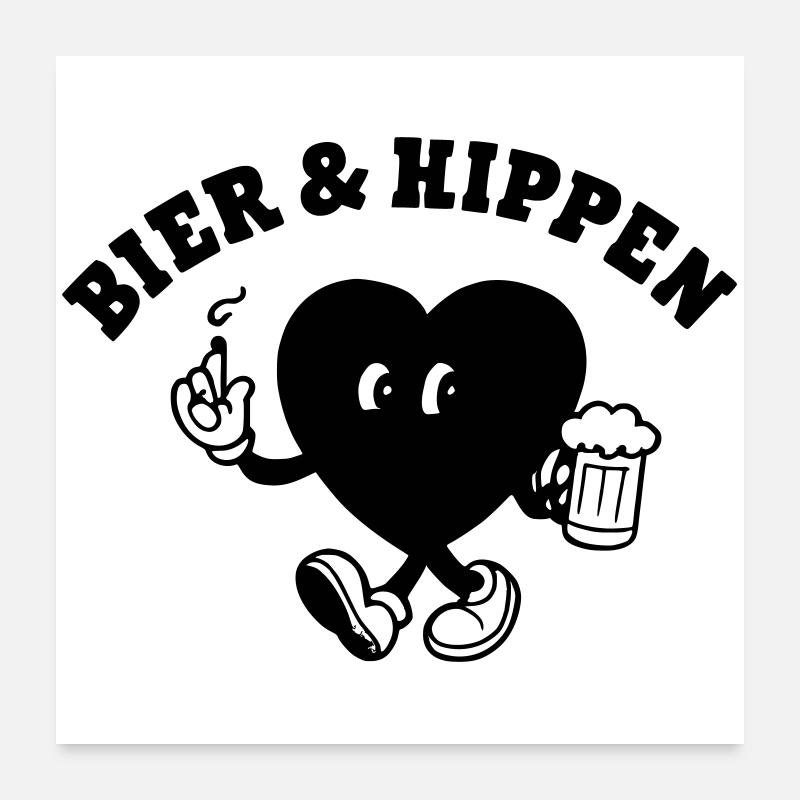 Bier und Kippen Poster 60x60 cm
