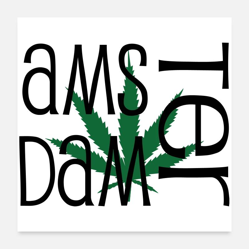 Amsterdam - Cannabis - Weed Poster 60 x 60 cm
