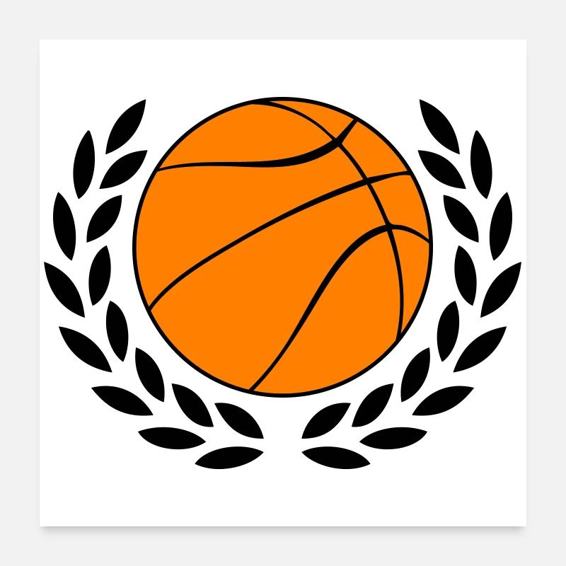 Basketball icon in bold orange Poster 24" x 24" (60x60 cm)