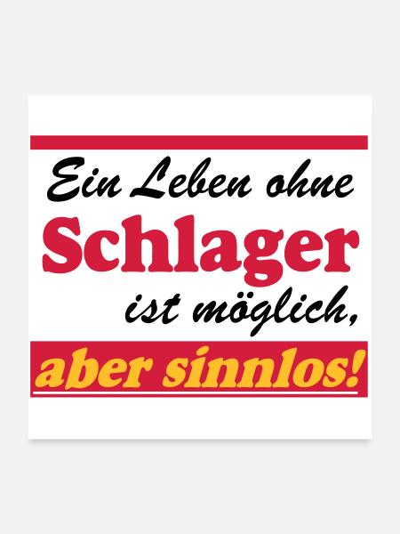 Schlager Party , Schlager Musik , aber sinnlos - Poster 60x60 cm - Weiß - Vorne