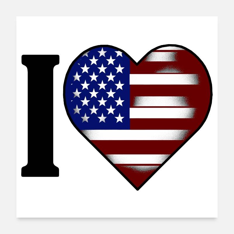 I ♥️ États-Unis | J’adore les États-Unis Poster 60 x 60 cm