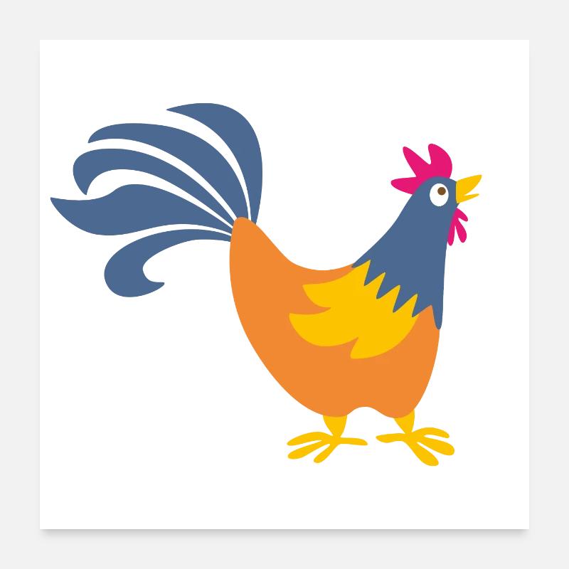 rooster rooster easter farm poultry animals egg Poster 24" x 24" (60x60 cm)