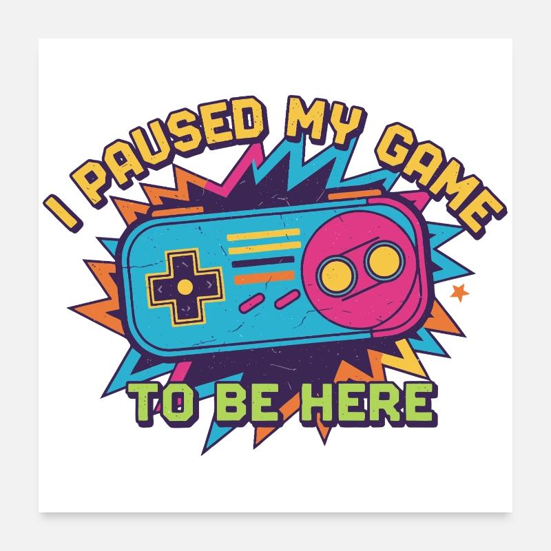 Retro Controller Meme Tee Poster 60x60 cm