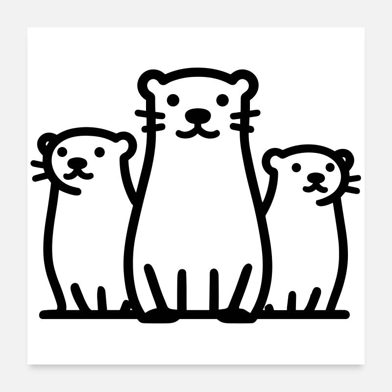 Otter Poster 60x60 cm