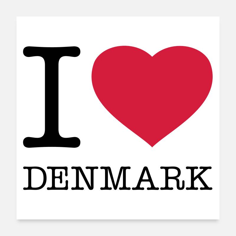 I LOVE DENMARK Dänemark Poster 24" x 24" (60x60 cm)