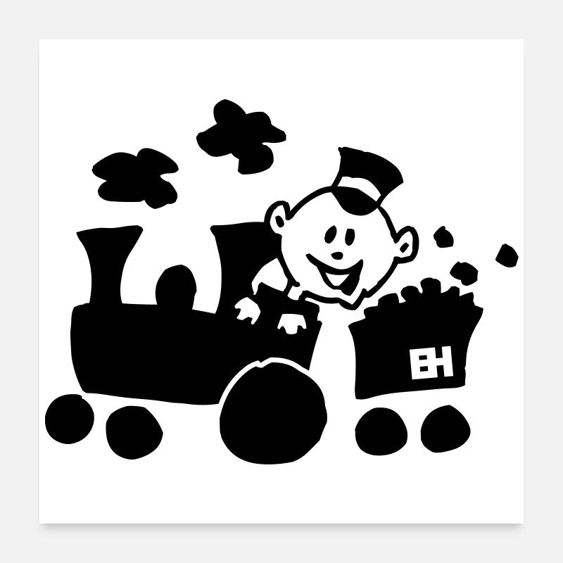 All Aboard for Laughs! Train design Poster 24" x 24" (60x60 cm)