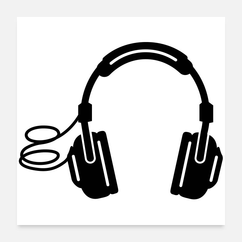 headphones Poster 24" x 24" (60x60 cm)