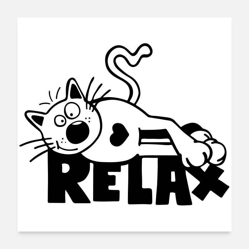 Relax Katze Poster 60x60 cm