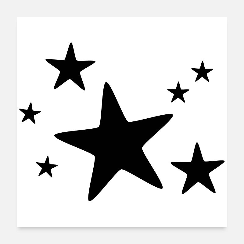 Star group monochrome Poster 24" x 24" (60x60 cm)