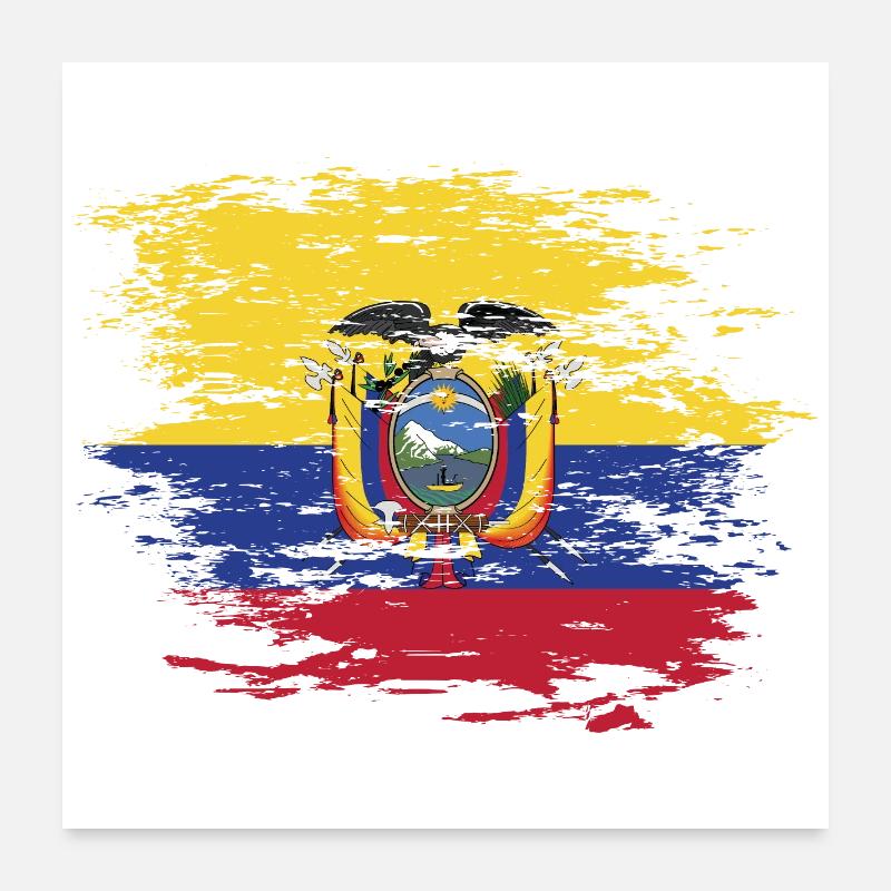 Ecuador flag used Poster 24" x 24" (60x60 cm)