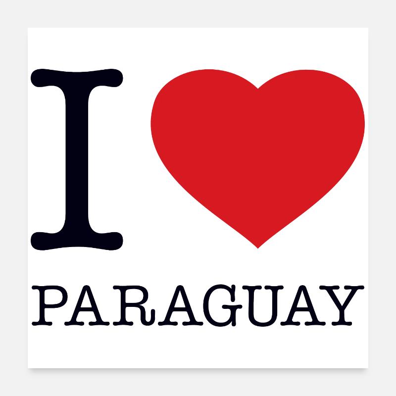 J’ADORE PARAGUAY Poster 60 x 60 cm