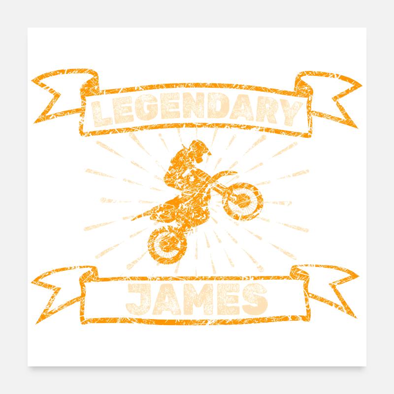 Motorcycle James Poster 24" x 24" (60x60 cm)