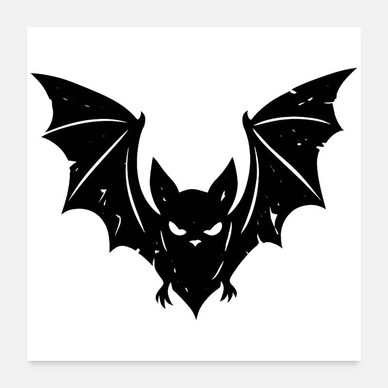 Night Bat Silhouette Halloween Poster 24" x 24" (60x60 cm)