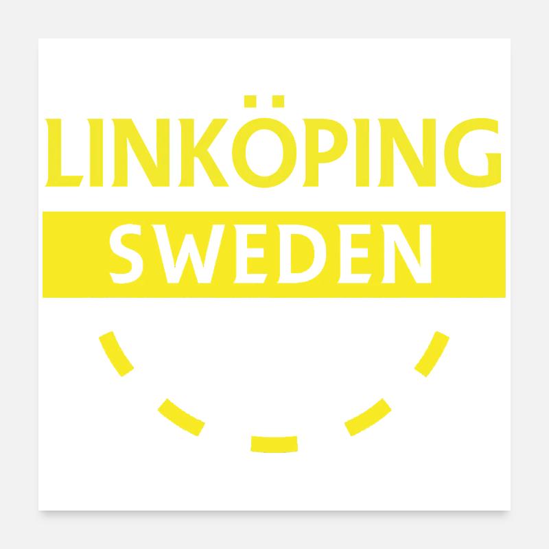 Linköping Sweden Neon text Poster 24" x 24" (60x60 cm)