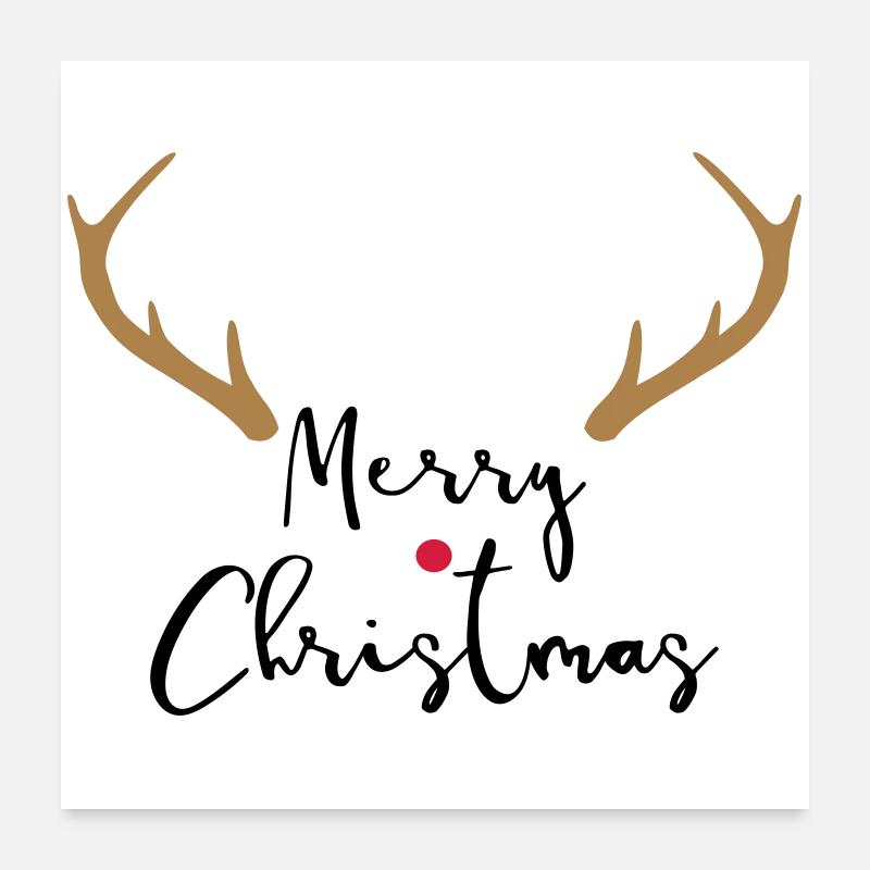 Glada julhorn I jul Poster 60x60 cm