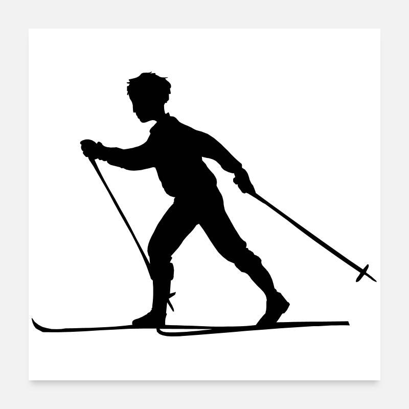 Ski de fond Poster 60 x 60 cm