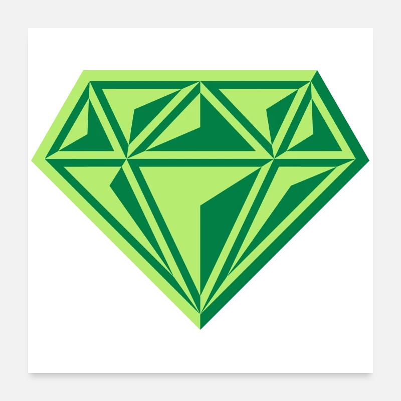 Diamond (Gemstone / Brilliant / Symbol / Gre / 2C) Poster 24" x 24" (60x60 cm)