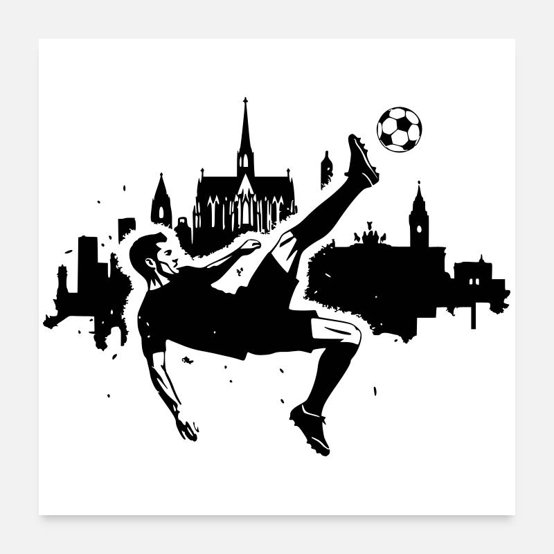 Fußball Fallrückzieher Köln Poster 60x60 cm