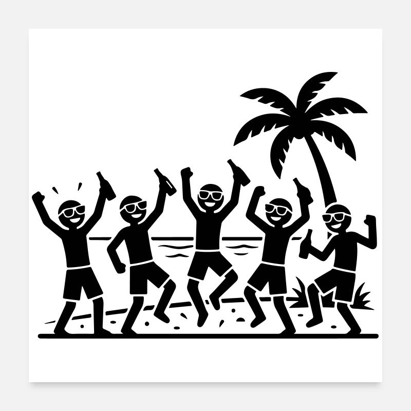 Icône de l’équipe de plage de fête Poster 60 x 60 cm