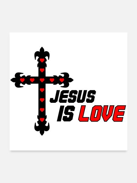 Jésus, c’est l’Amour - Poster 60 x 60 cm - blanc - Devant